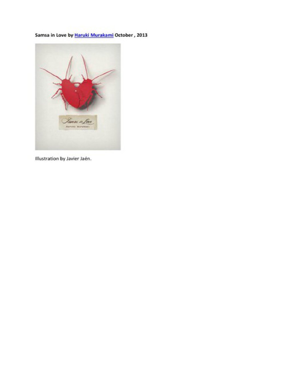 Cover of Samsa in Love