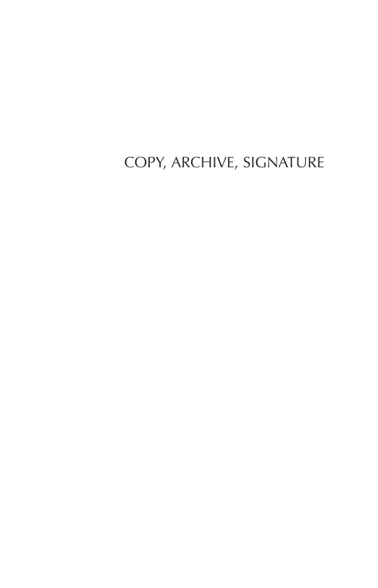 Cover of COPY, ARCHIVE, SIGNATURE