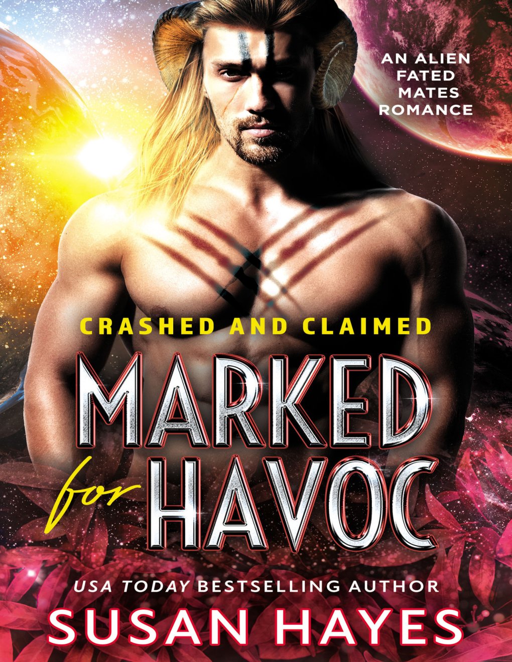 Cover of Marked For Havoc: An Alien Fated Mates Romance (Crashed And Claimed Book 7)