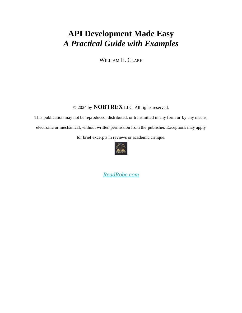 Cover of API Development Made EasyA Practical Guide with Examples