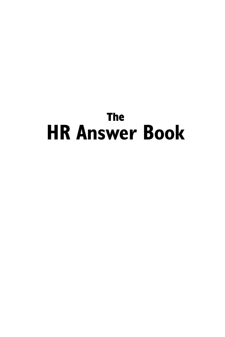 Cover of HR Answer Book