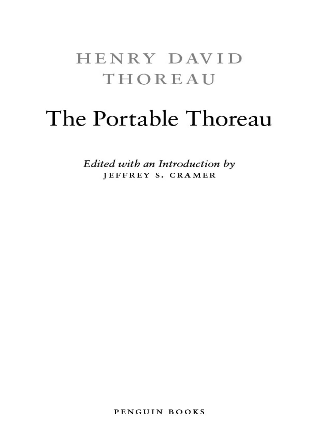 Cover of The Portable Thoreau