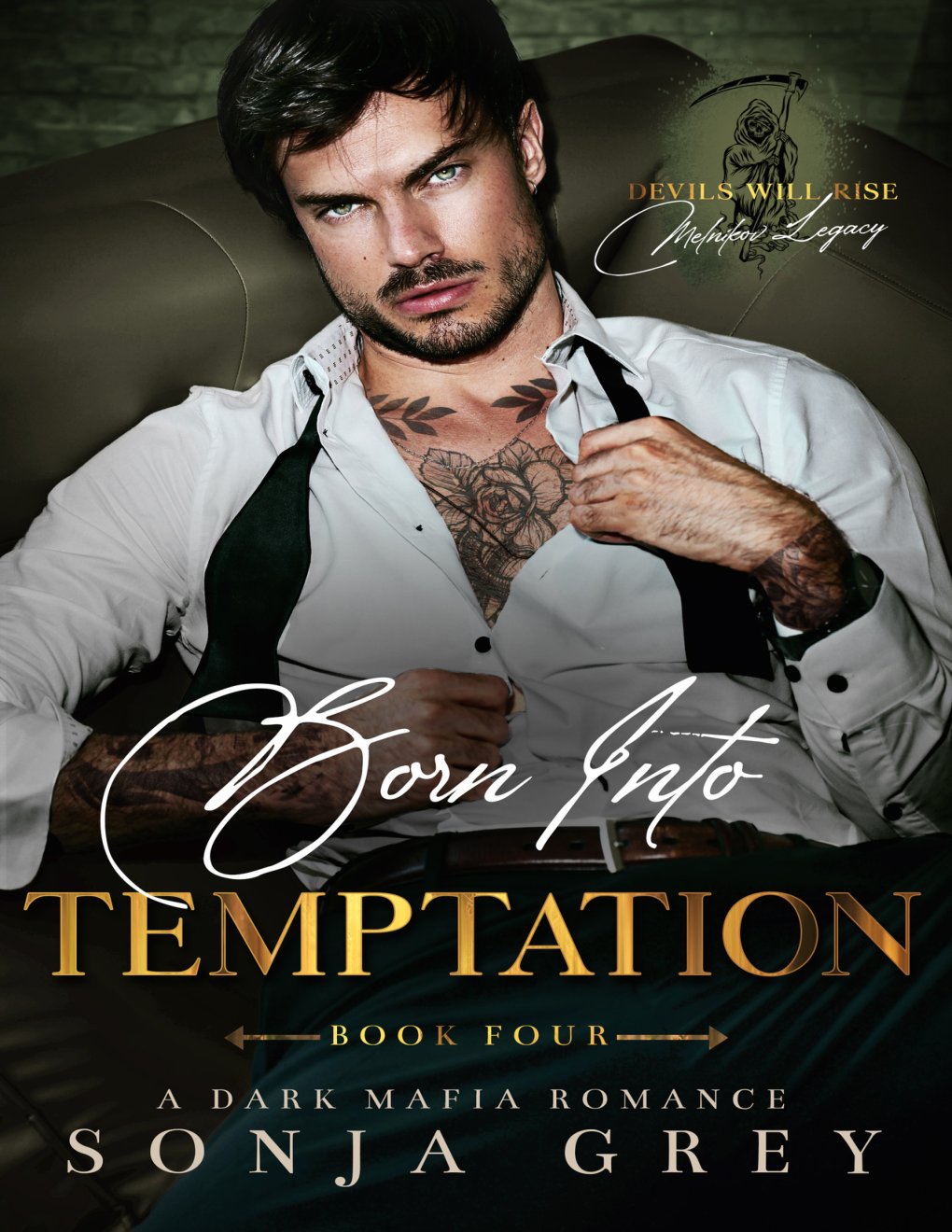 Cover of Born into Temptation: A Dark Mafia Romance (Devils Will Rise: Melnikov Legacy Book 4)