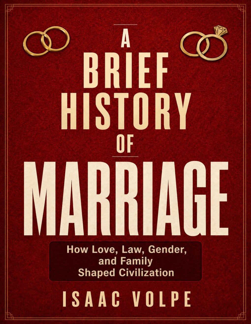Cover of A BRIEF HISTORY OF MARRIAGE. How Love, Law, Gender, and Family Shaped Civilization: For everyone who has loved another person and has tried, imperfectly, to build a life together