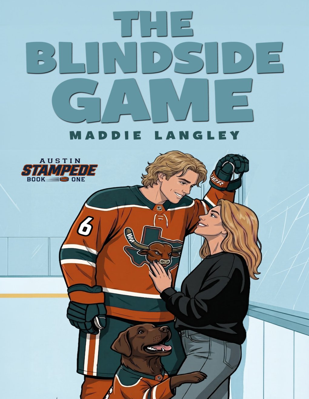 Cover of The Blindside Game: A Steamy Friends-to-Lovers Surprise Pregnancy Hockey Romance (Austin Stampede Hockey Romance Book 1)