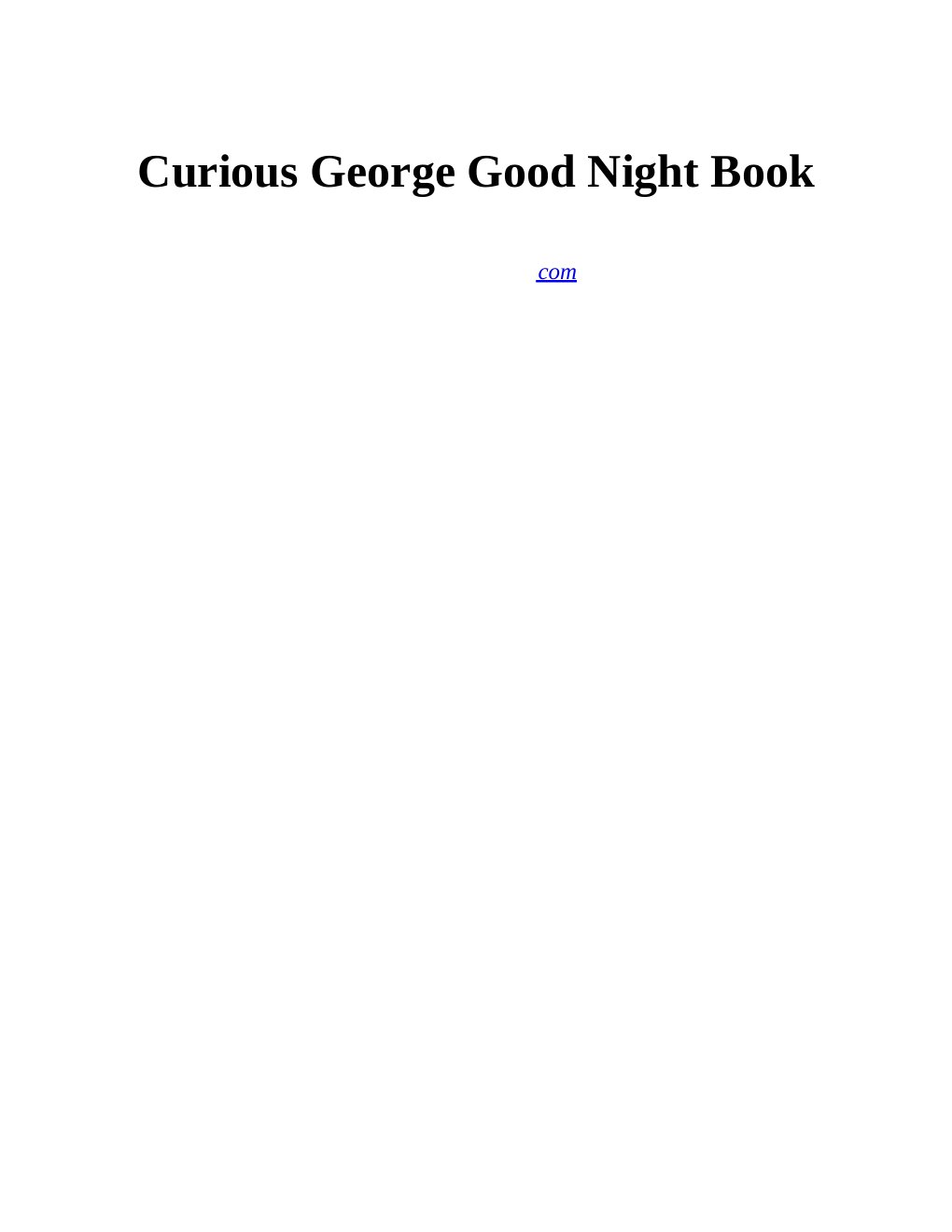 Cover of Curious George Good Night Book