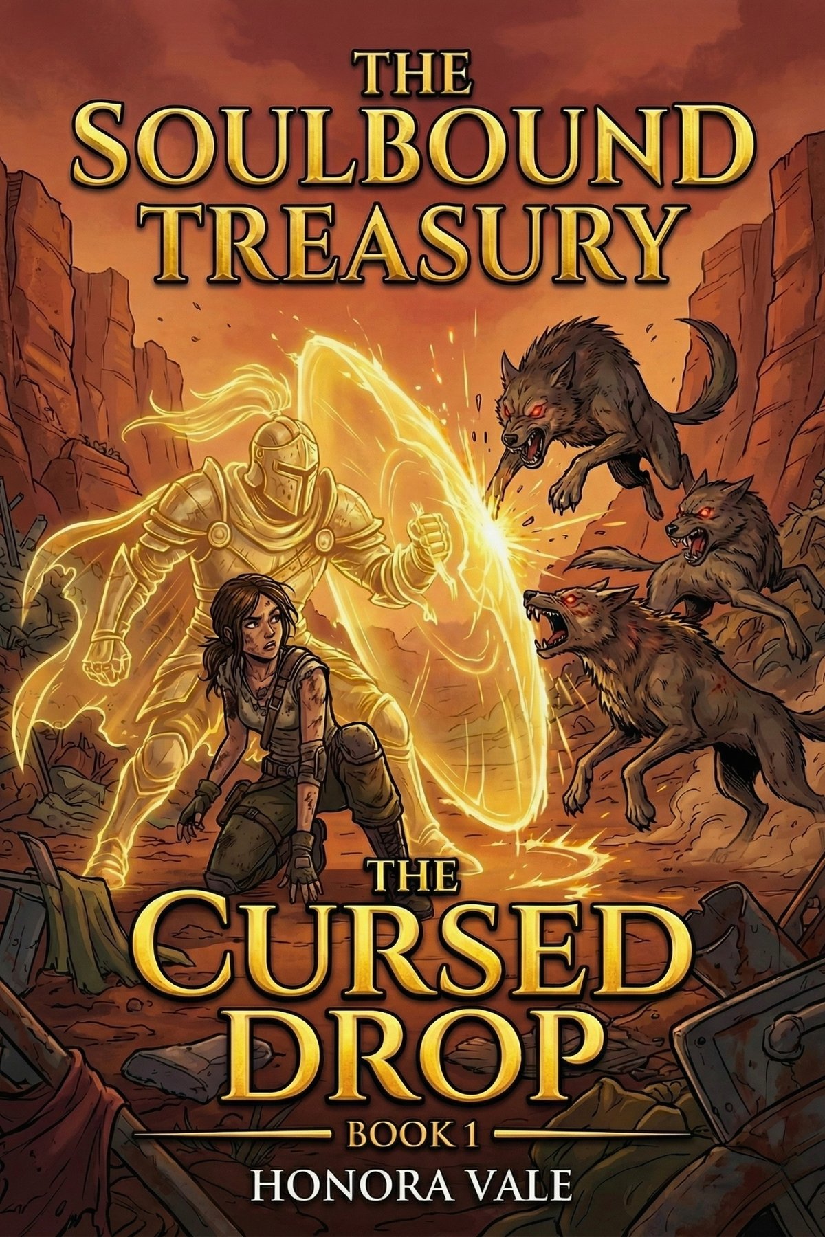 Cover of The Soulbound Treasury: The Cursed Drop Book 1: A Reverse Harem Fantasy Adventure