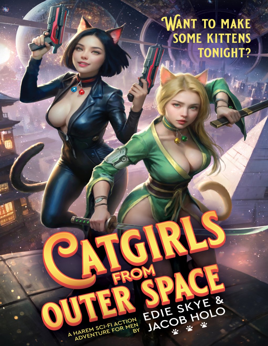 Cover of Catgirls from Outer Space: A Harem Sci-Fi Action Adventure for Men