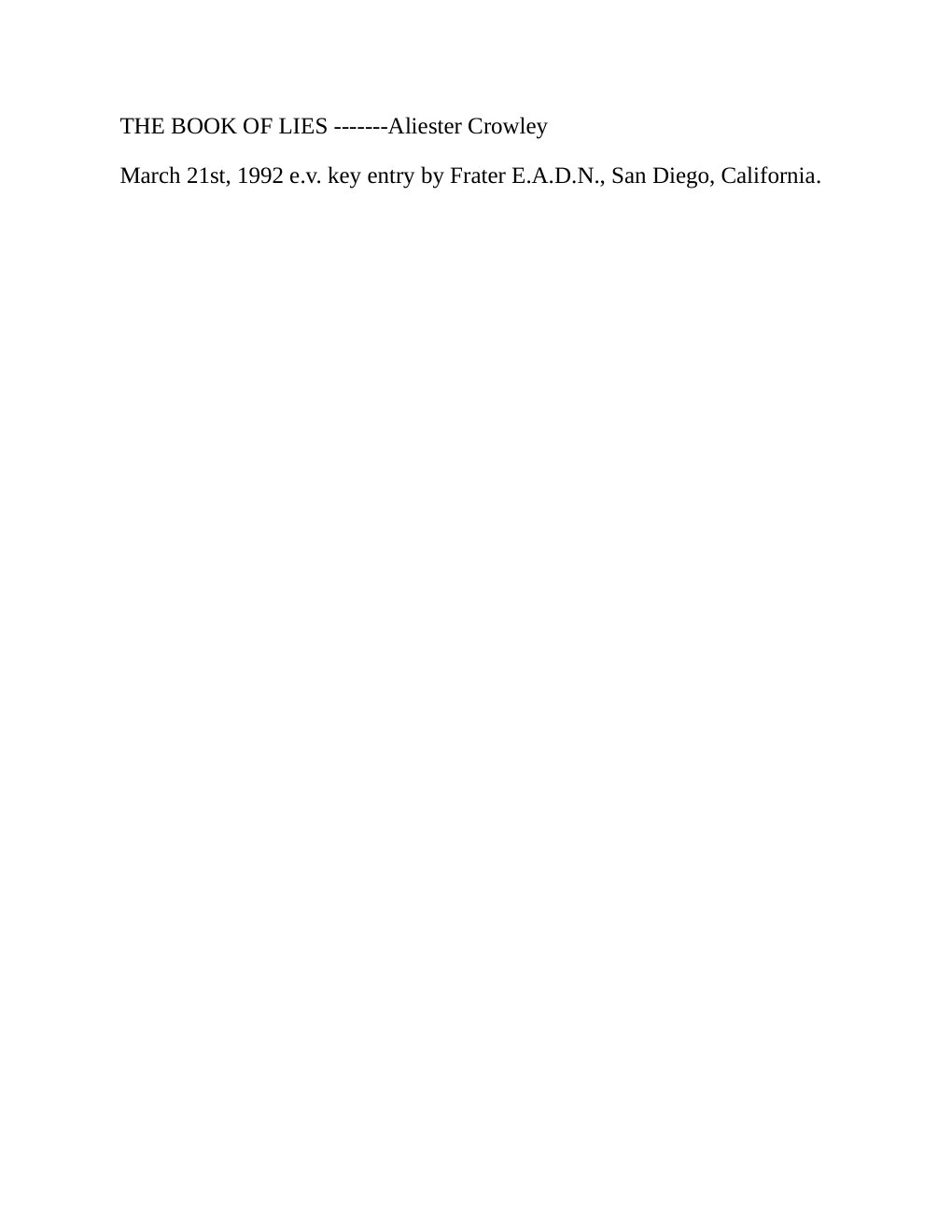 Cover of The Book Of Lies