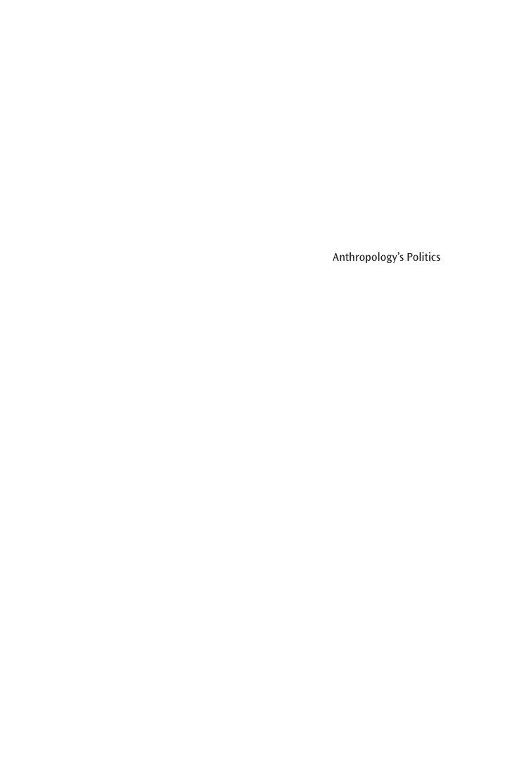 Cover of Anthropology’s Politics