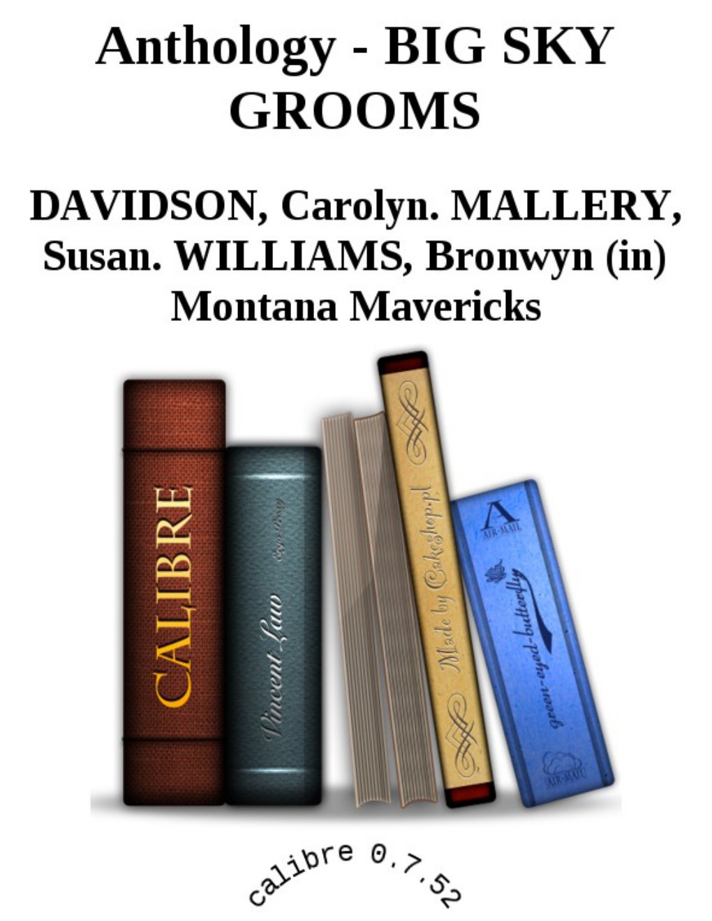 Cover of Anthology - BIG SKY GROOMS