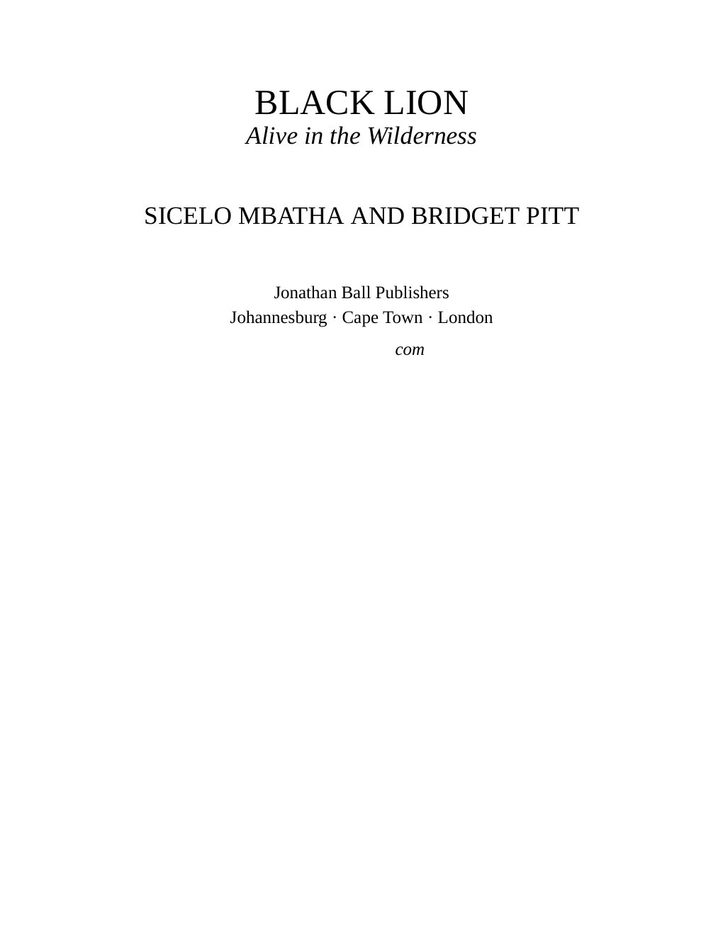 Cover of Black Lion