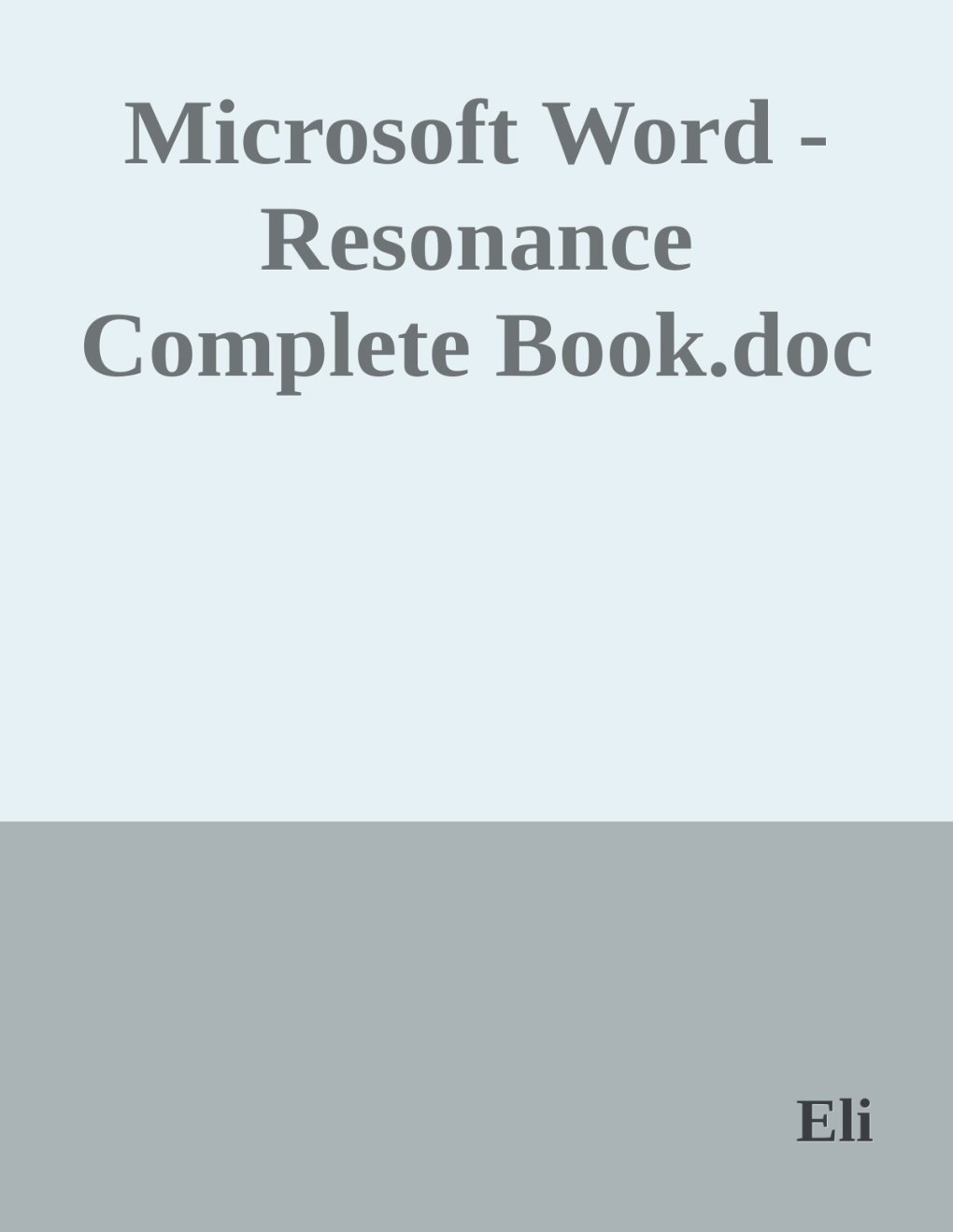 Cover of Resonance (2007)