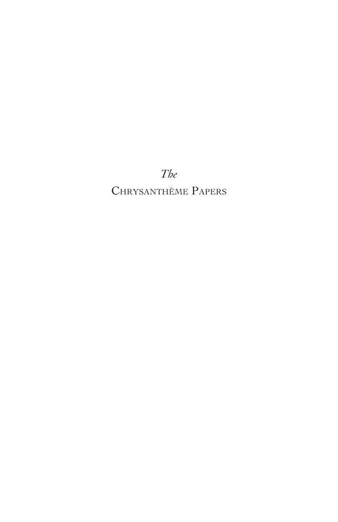 Cover of The Chrysantheme Papers