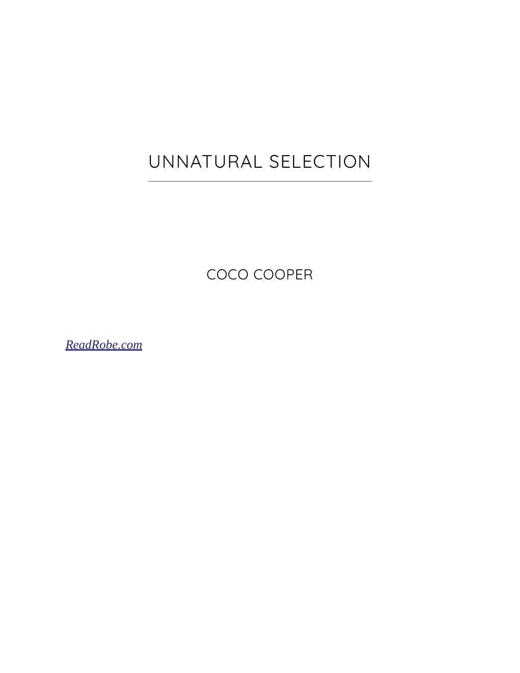 Cover of Unnatural Selection (2017)