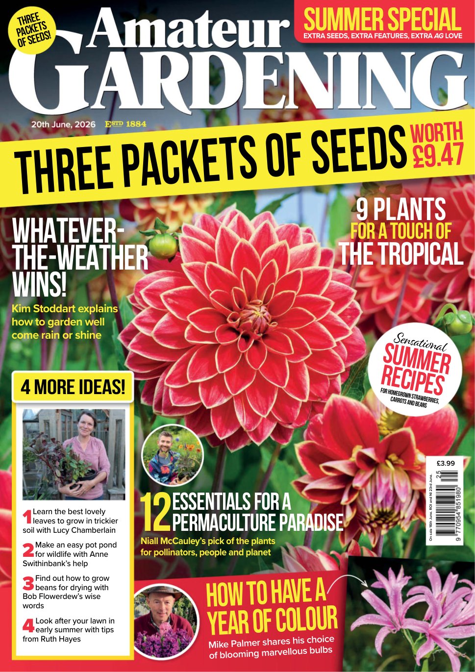 Cover of three packets of seeds