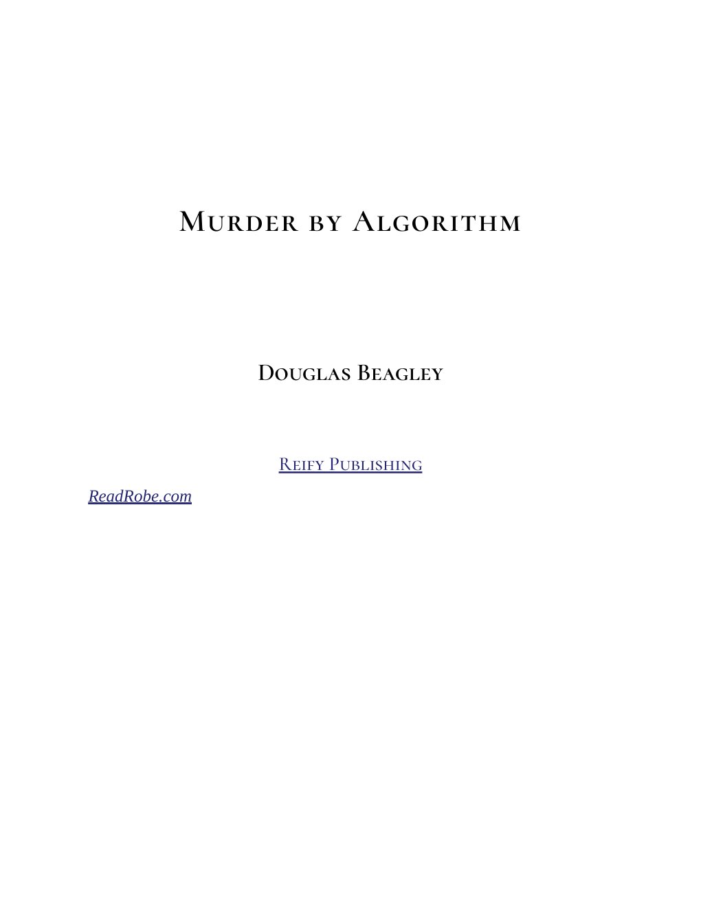 Cover of Murder by Algorithm