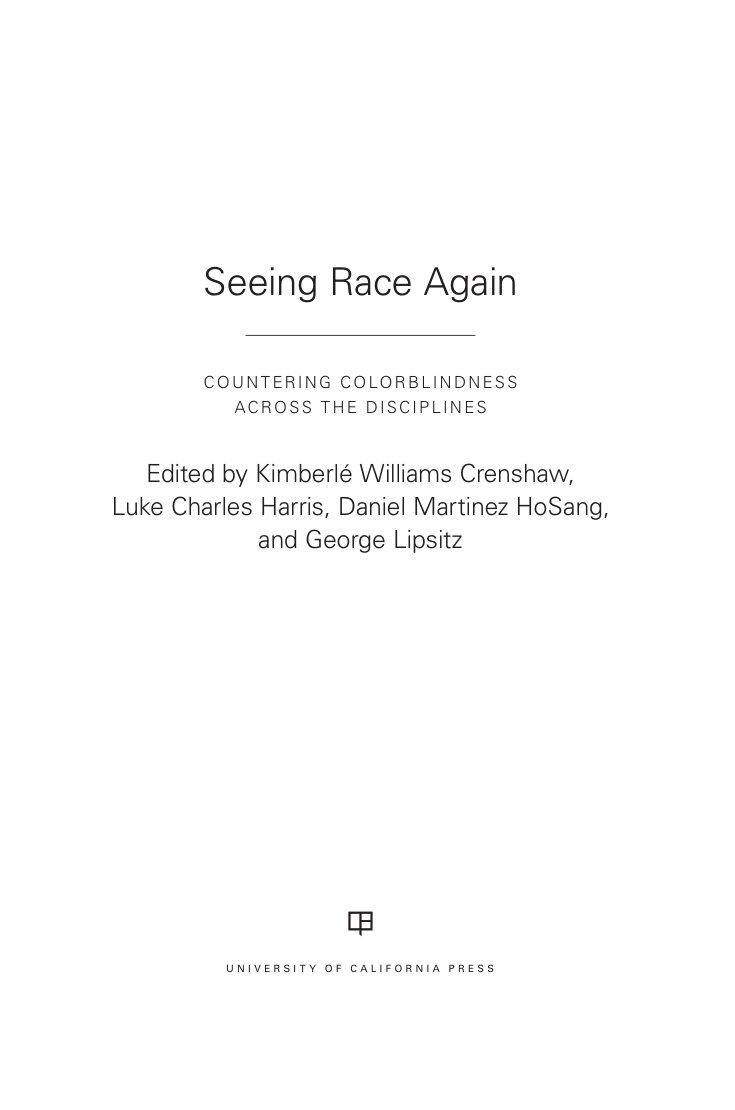 Cover of Seeing Race Again