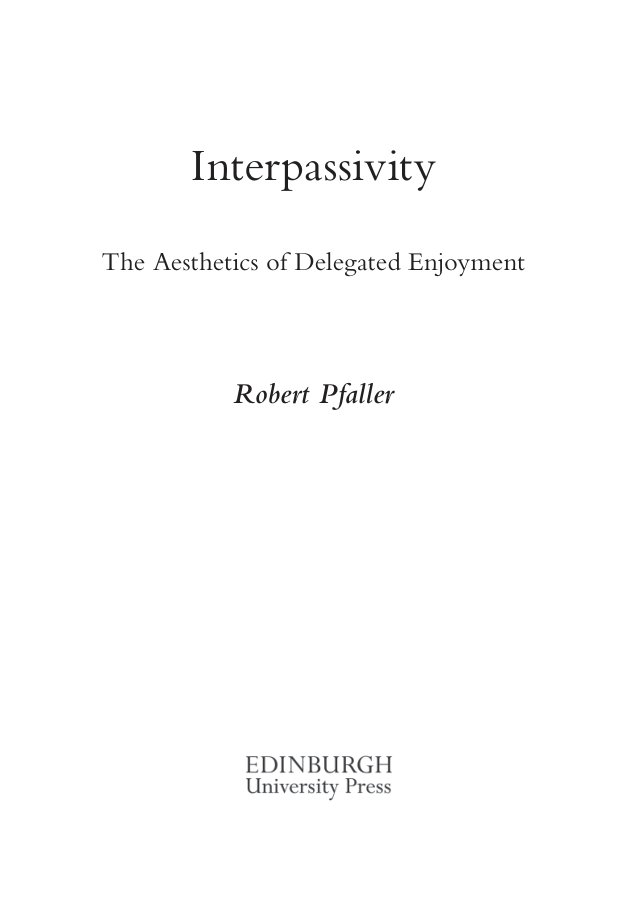 Cover of Interpassivity
