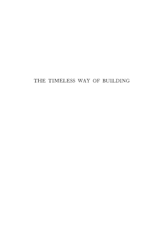 Cover of The Timeless Way of Building
