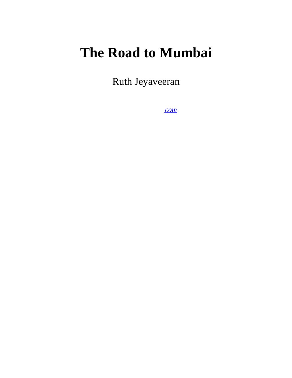 Cover of The Road to Mumbai