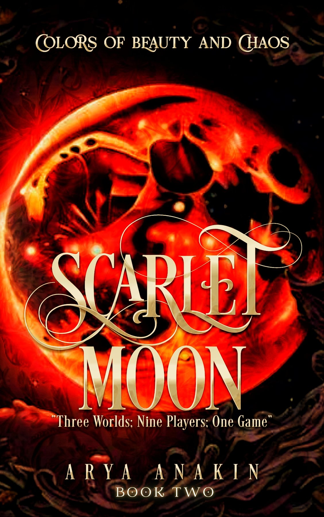 Cover of Scarlet Moon- Three Worlds, Nine Players, One Game (2024)