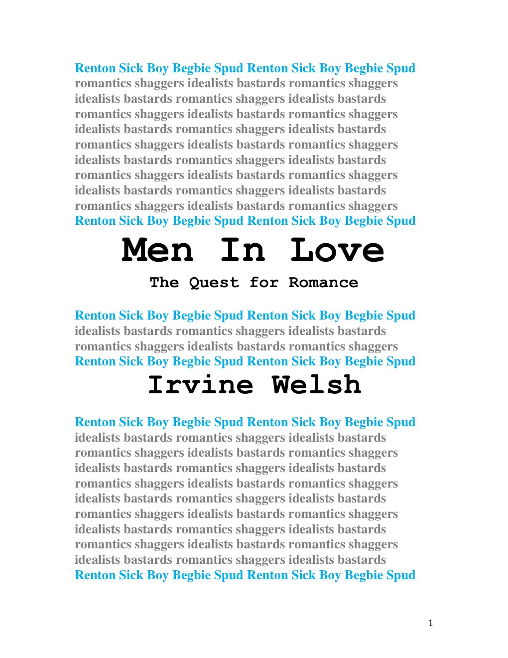 Cover of Men In Love