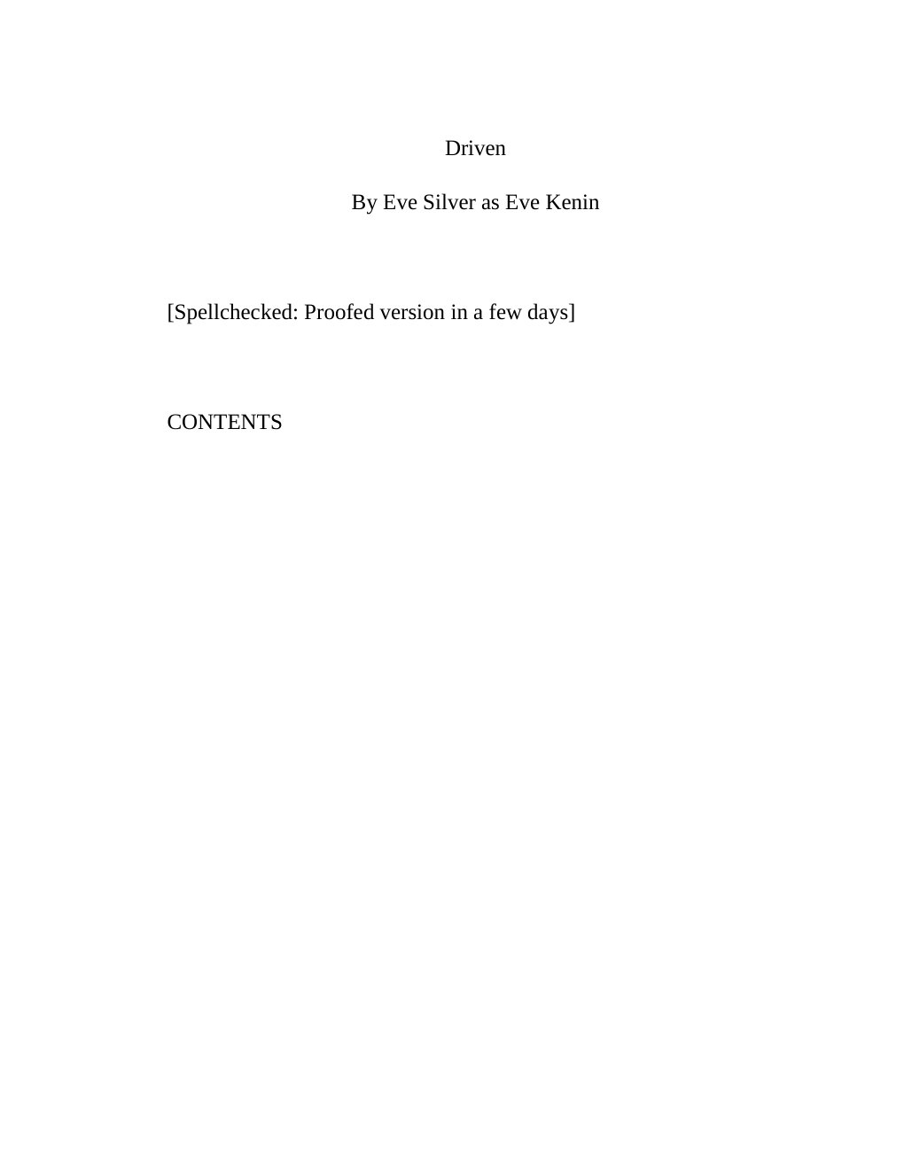 Cover of Driven Eve Kenin