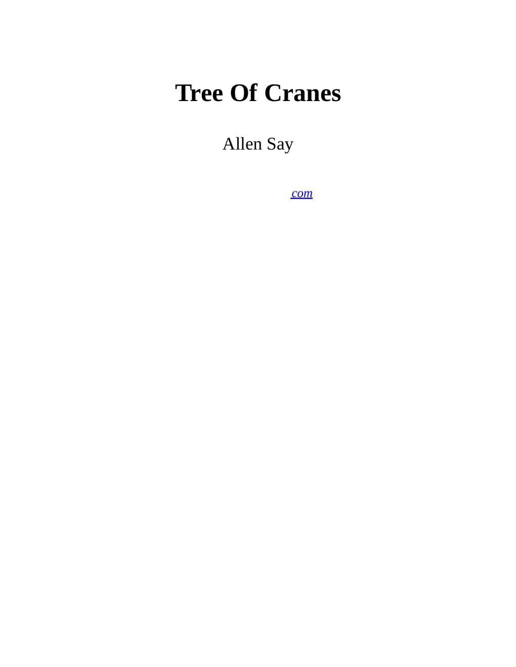 Cover of Tree of Cranes