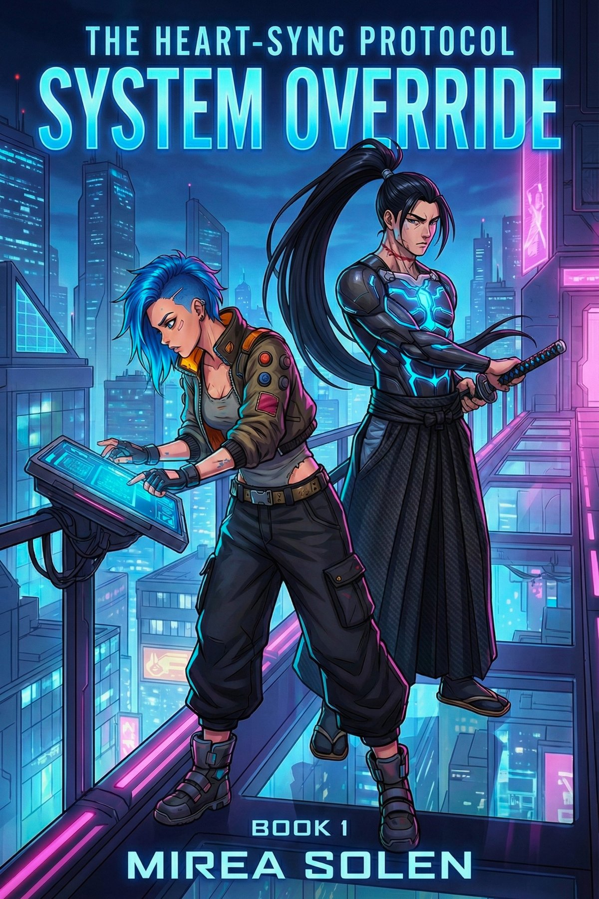 Cover of The Heart-Sync Protocol- System Override Book 1- A Reverse Harem Romance Litrpg Paranormal Fantasy Adventure