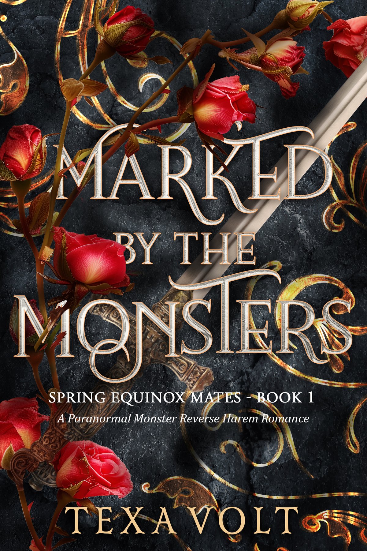 Cover of Marked by the Monsters: A Paranormal Monster Reverse Harem Romance (Spring Equinox Mates Book 1)