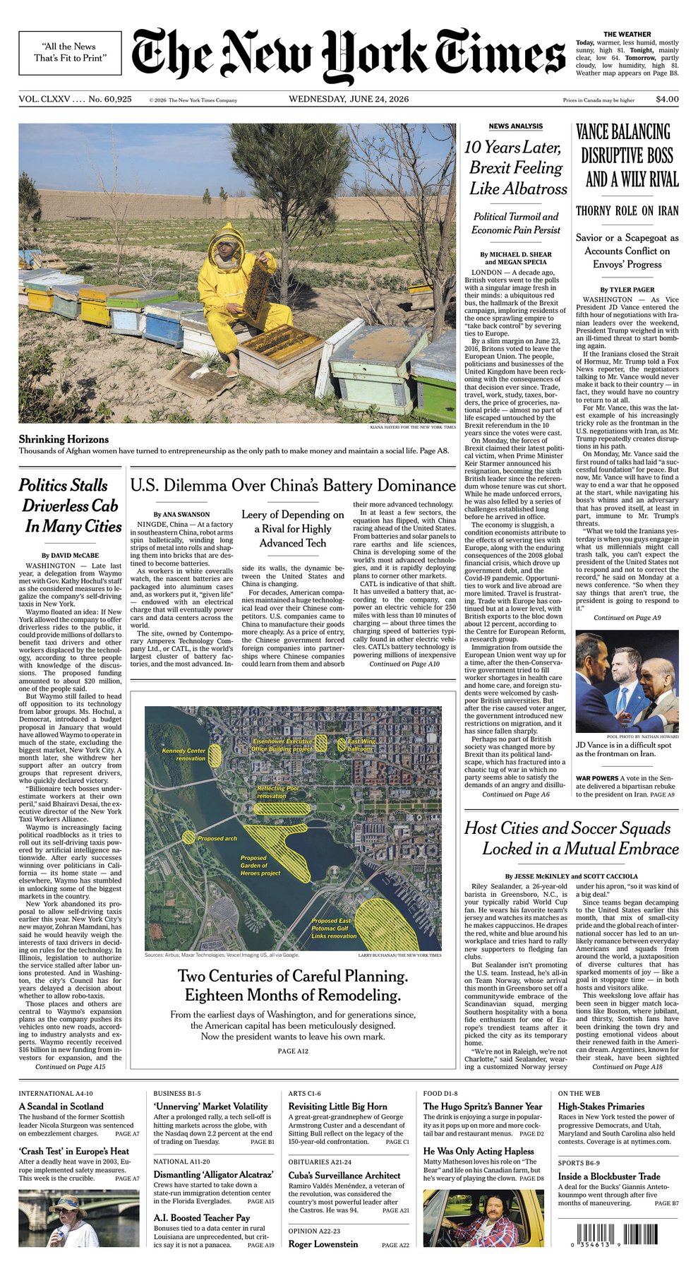 Cover of The New York Times - JUNE 24, 2026