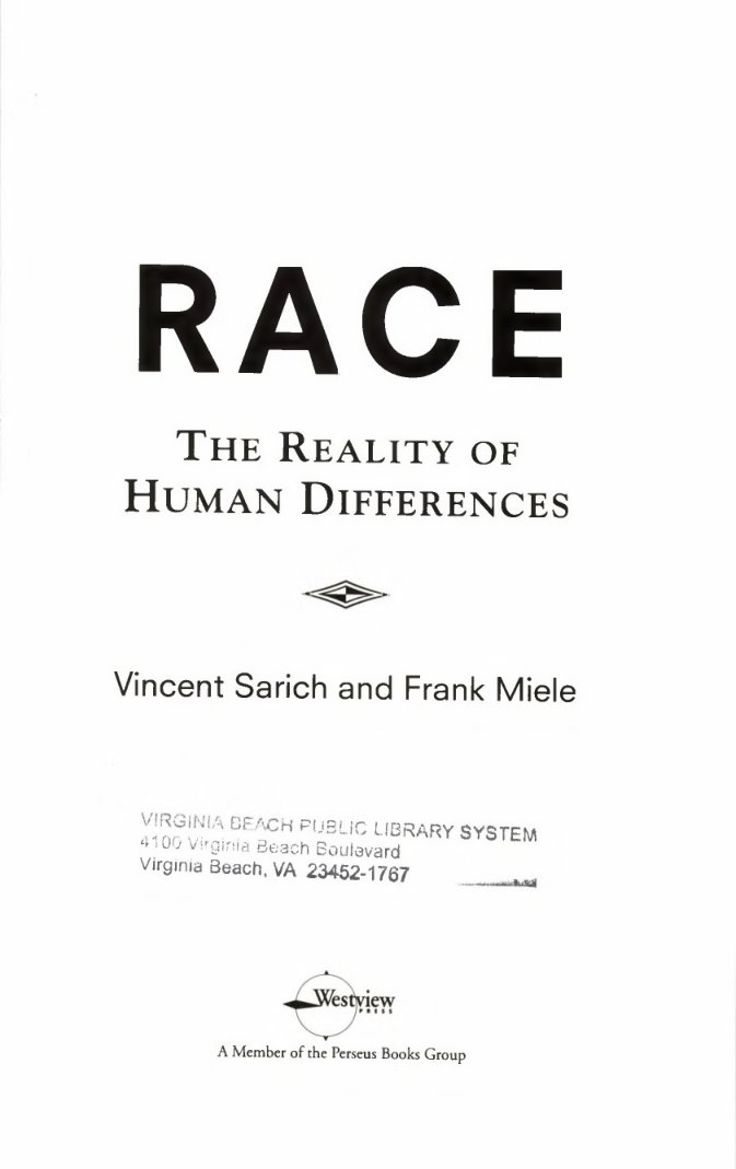 Cover of Vincent Sarich and Frank Miele