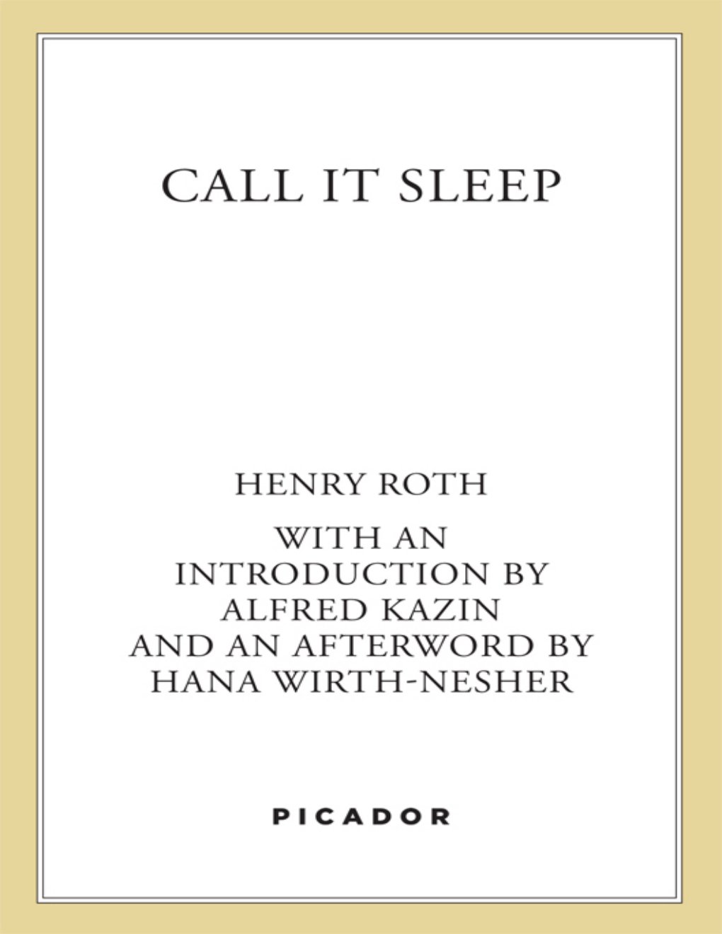 Cover of Call It Sleep