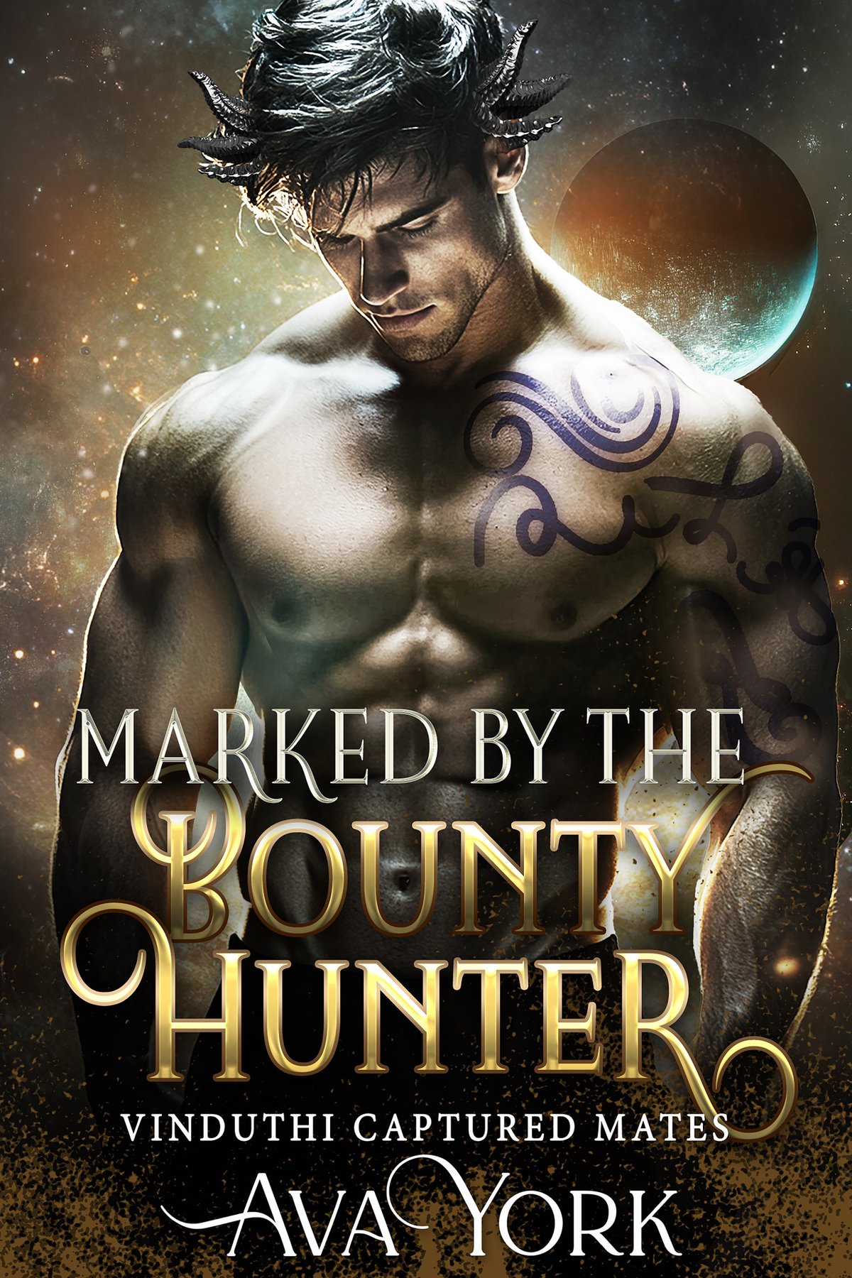 Cover of Marked by the Bounty Hunter: Alien Bounty Hunter Romance