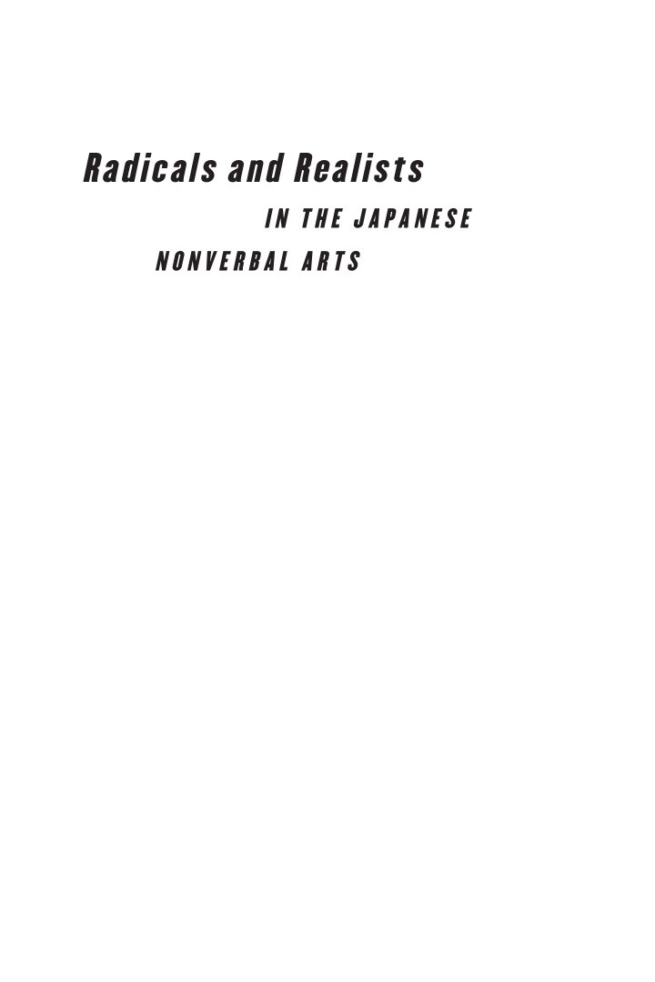 Cover of Radicals and Realists in the Japanese Nonverbal Arts