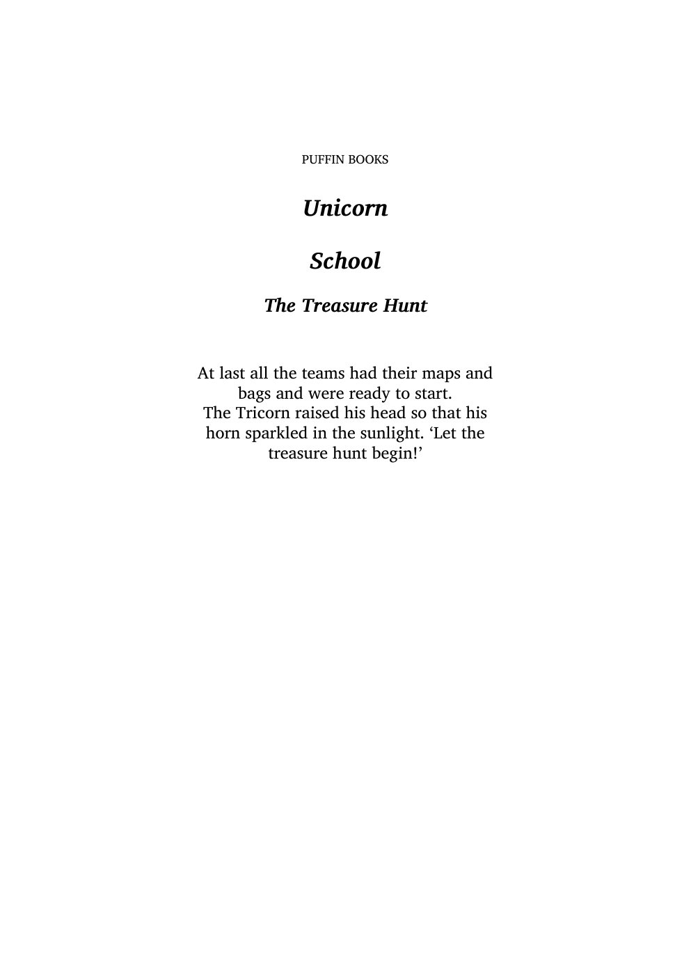 Cover of Unicorn School- the Treasure Hunt (2008)