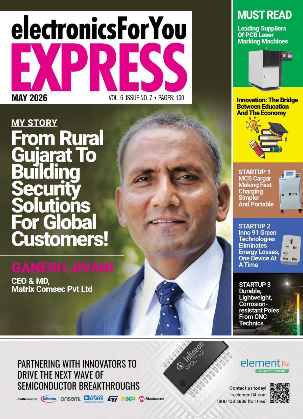 Cover of Electronics For You Express Vol 6 Issue No 7 May 2026