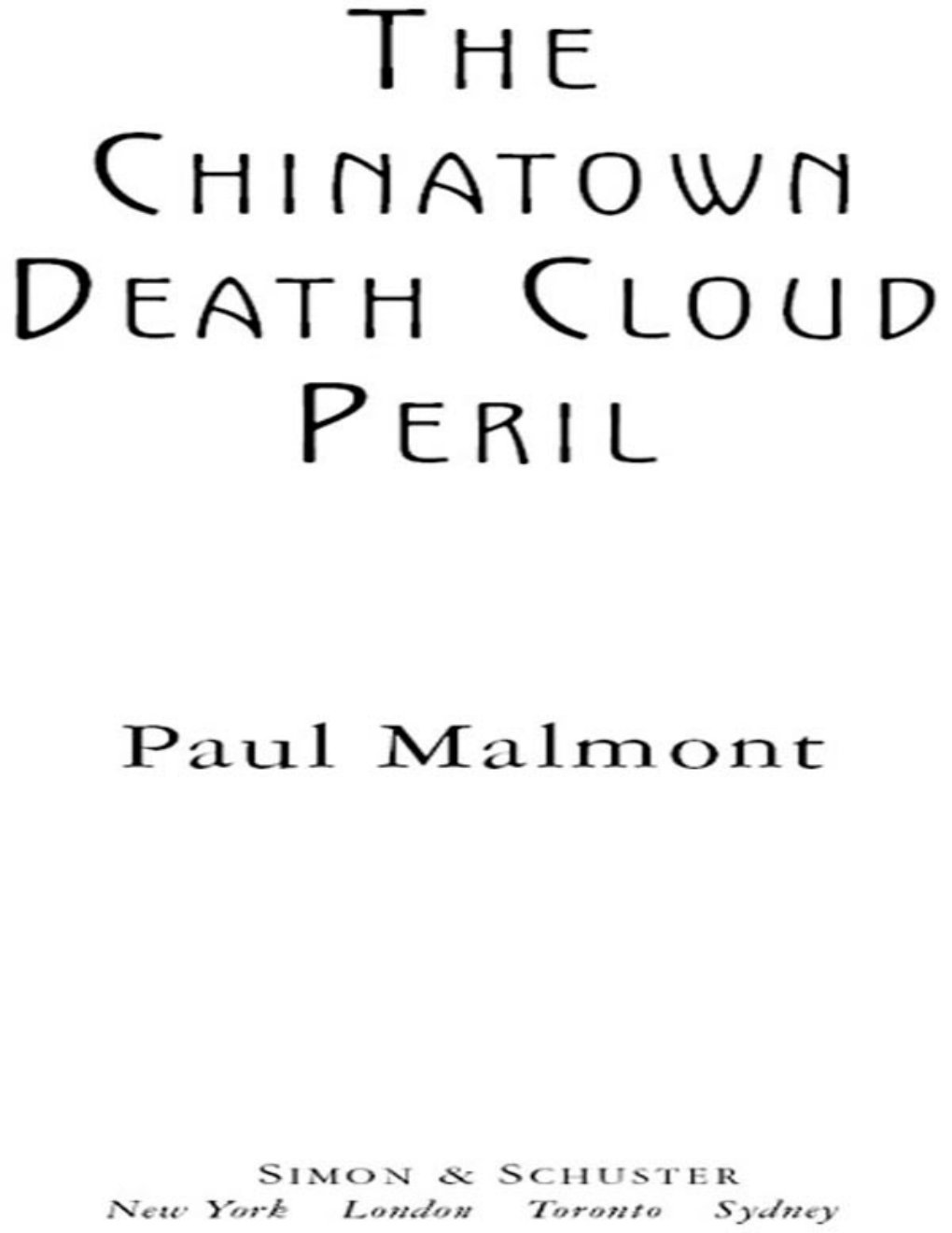Cover of The Chinatown Death Cloud Peril
