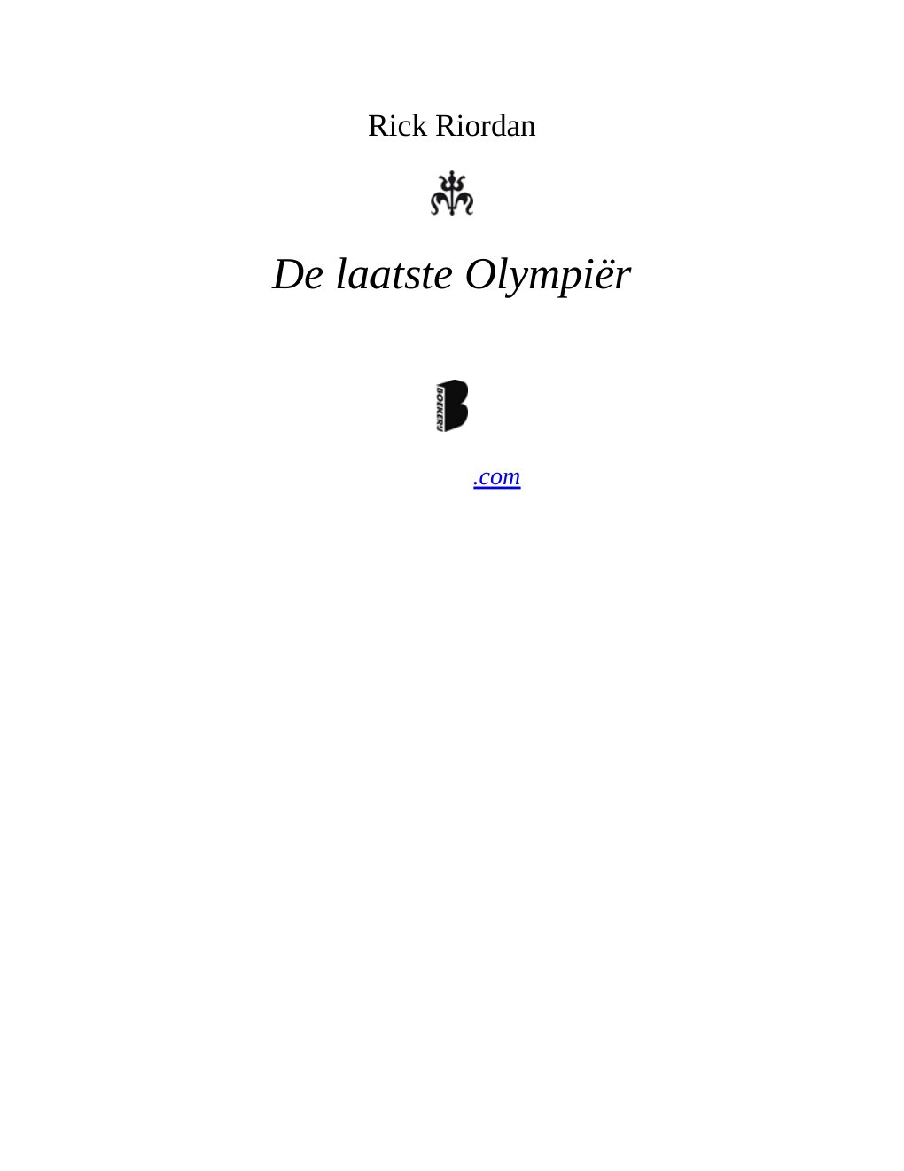Cover of De Laatste Olympiër (2009)