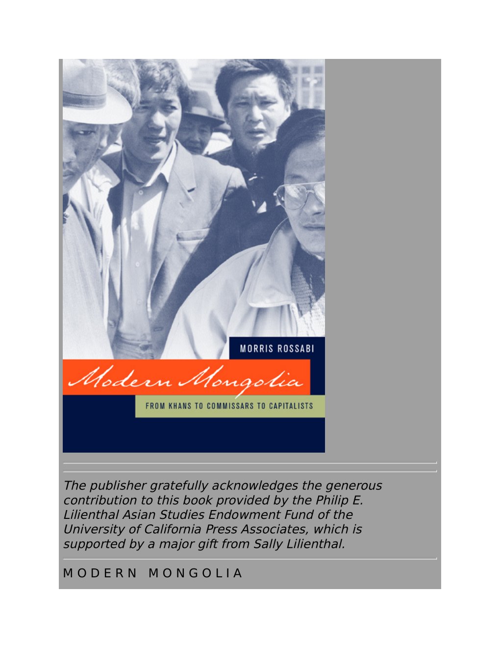 Cover of Morris Rossabi