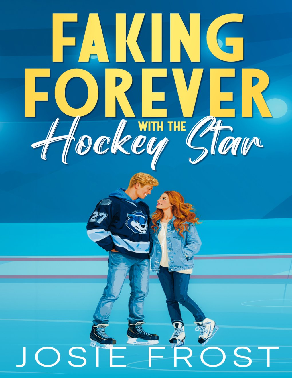 Cover of Faking Forever With The Hockey Star: A Sweet, Small-Town, Single Mom Romance