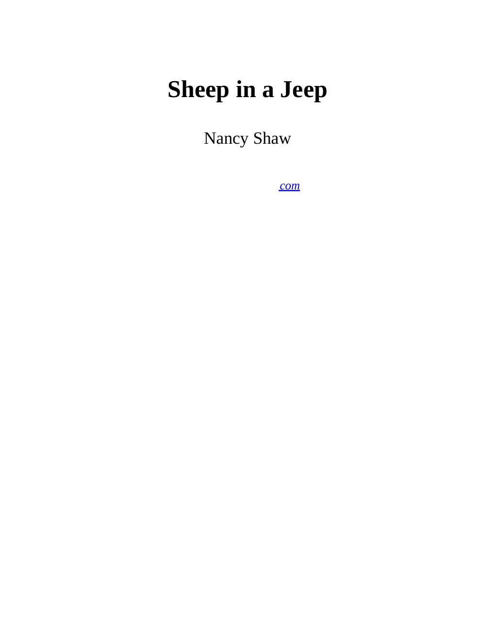 Cover of Sheep in a Jeep