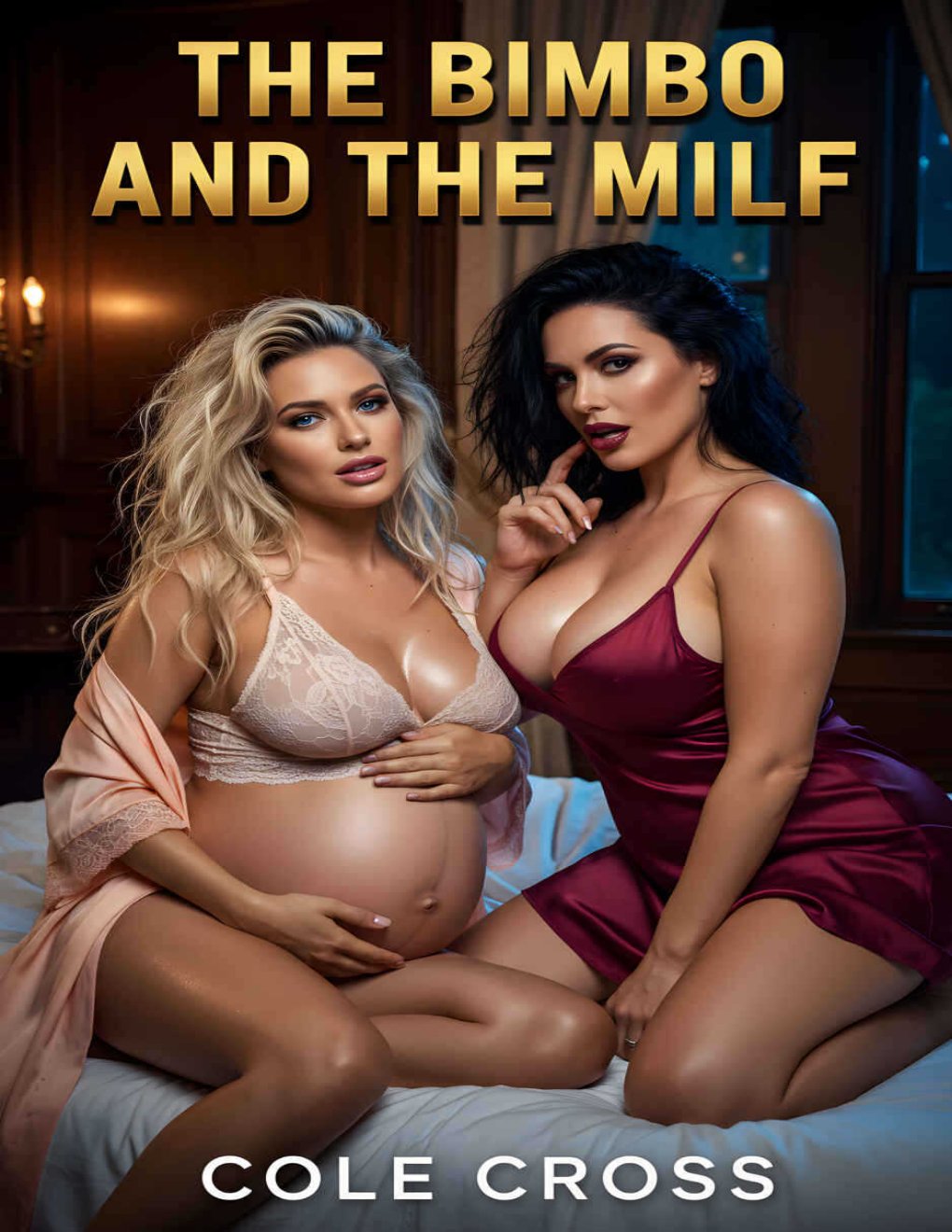 Cover of The Bimbo and the MILF: A Breeding Mansion Age Gap Harem Romance (Breeding Mansion Harem Book 1)