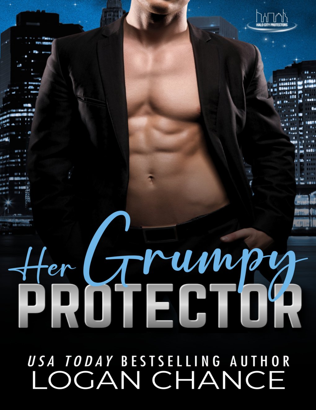 Cover of Her Grumpy Protector (A Halo City Protectors Romance)