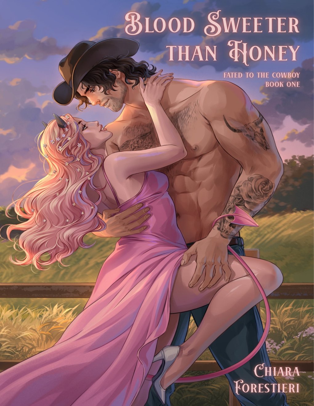 Cover of Blood Sweeter than Honey: She needs his blood. He wants her heart. A Spicy & Sweet Magical Cowboy Romance. (Fated to the Cowboy)