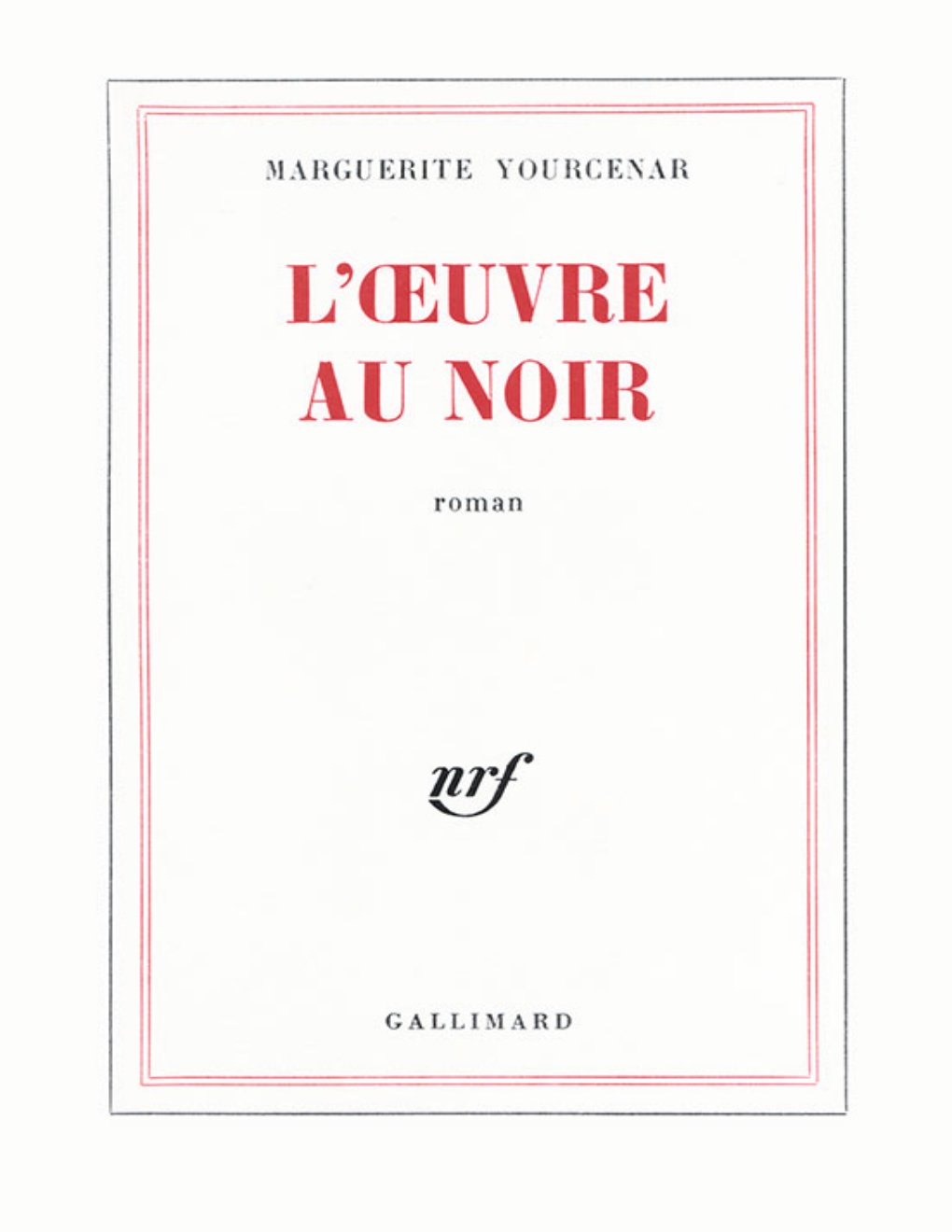 Cover of L'œuvre au noir