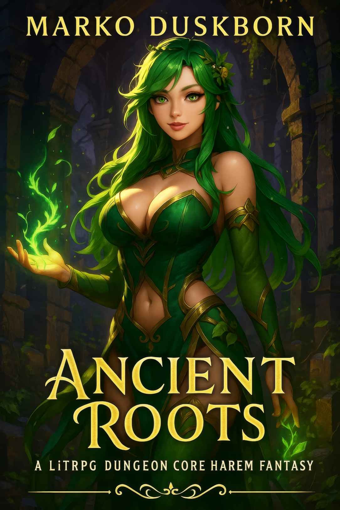 Cover of Ancient Roots: A Dungeon Core LitRPG Harem Saga