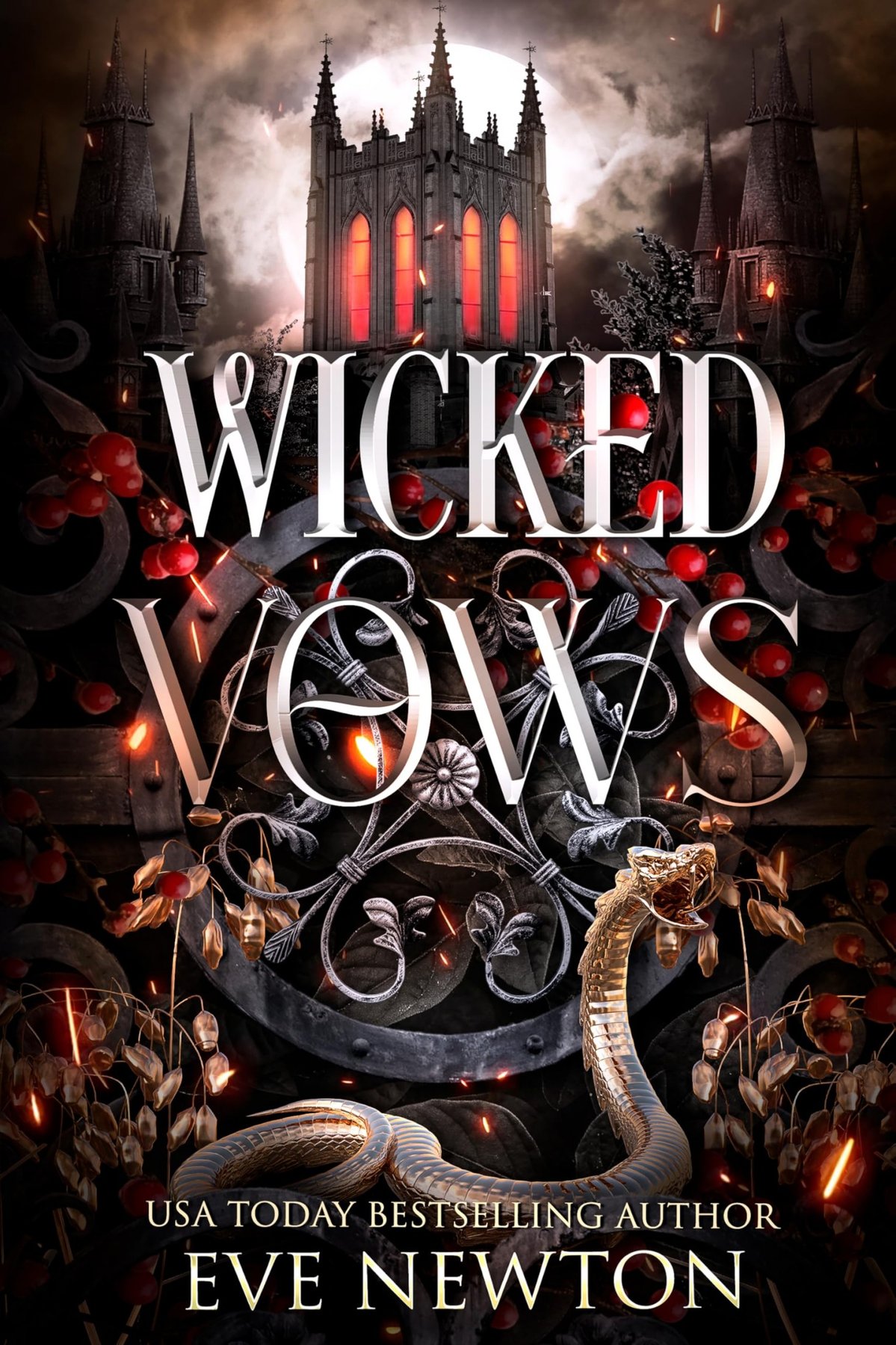 Cover of Wicked Vows: A Dark Paranormal Reverse Harem (Cursed Darkness (DarkHallow Academy) Book 1)