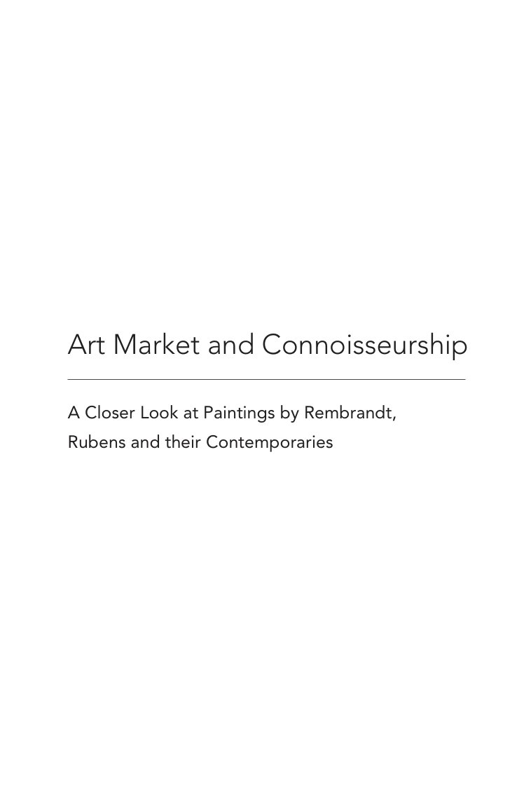 Cover of Art Market and Connoisseurship